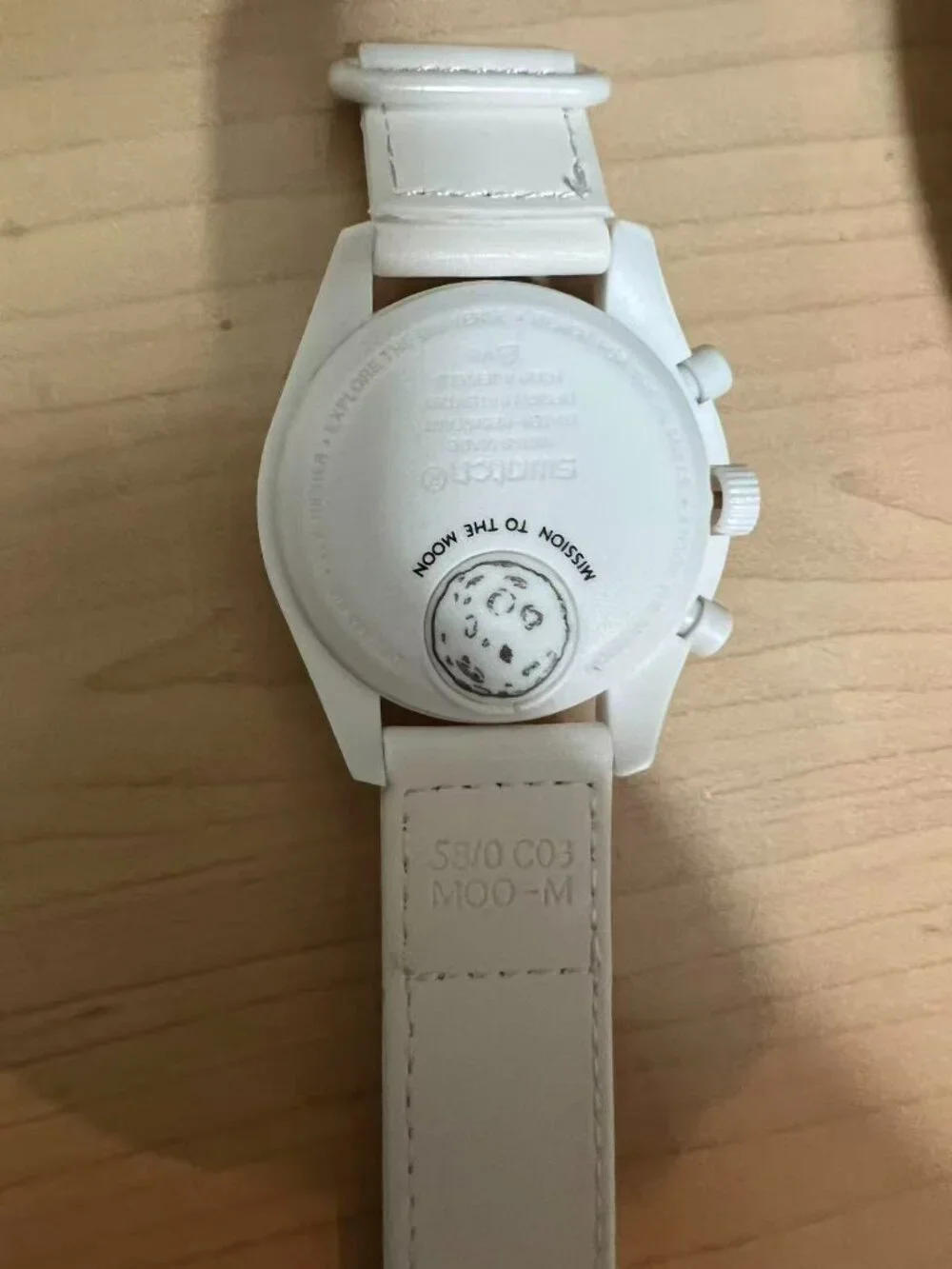 Swatch Omega Bioceramic Moonswatch Mission To Moonphase Snoopy White